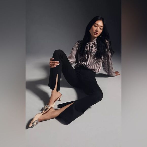 Anthropologie Maeve Mid-Rise Flare Stretch Pants - Picture 5 of 7